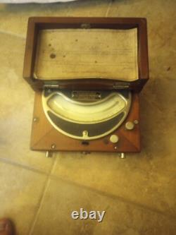 Very Nice General Electric Mil-ammeter Nickel Plate In Wooden Box