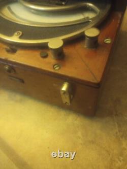 Very Nice General Electric Mil-ammeter Nickel Plate In Wooden Box