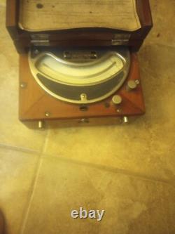 Very Nice General Electric Mil-ammeter Nickel Plate In Wooden Box