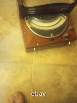Very Nice General Electric Mil-ammeter Nickel Plate In Wooden Box