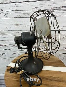 Vintage 10 GE General Electric Oscillating Desk Fan WORKS! Very heavy