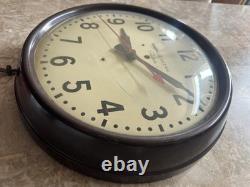 Vintage 14.5 General Electric Telechron School Clock model 1ha1612 USA Bakelite