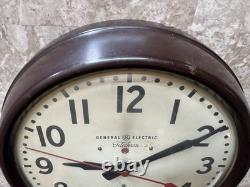 Vintage 14.5 General Electric Telechron School Clock model 1ha1612 USA Bakelite