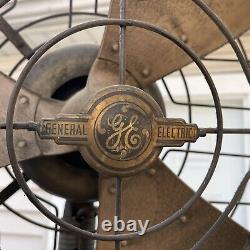 Vintage 1940's FM24M1 24 GE General Electric Pedestal Floor Fan Working Great