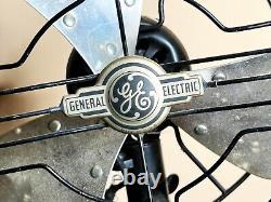 Vintage 1940s General Electric Vortalex Oscillating Desk Fan, working Antique