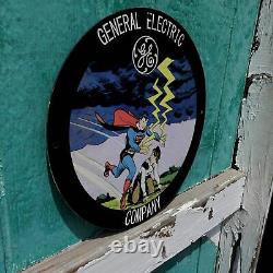 Vintage 1948 General Electric Company''Superman'' Porcelain Gas & Oil Sign