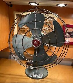 Vintage 1950's GE Vortalex 12 Model FM12V43 Electric Fan with Oscillation Control