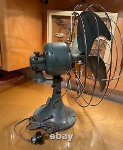 Vintage 1950's GE Vortalex 12 Model FM12V43 Electric Fan with Oscillation Control