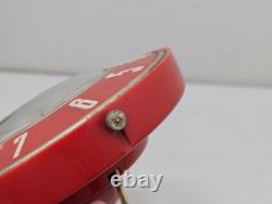 Vintage 1950's General Electric 2H26 Kitchen Wall Clock Red 7.5 Mid Century