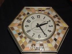 Vintage 1950's MCM General Electric G. E. 8 Mosaic Tile Wall Clock Model 2116 A