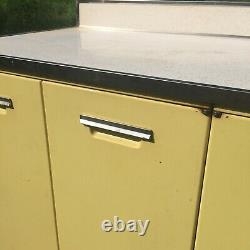 Vintage 1950s GE General Electric Metal Yellow storage cabinet desk display