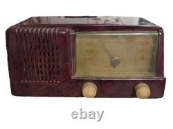 Vintage 1950s GE General Electric Model 400 Purple Bakelite Tube Radio MCM READ