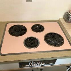 Vintage 1950s General Electric push button pink oven and stove top