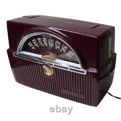 Vintage 1951 General Electric Model 610 AM Tube Radio Works Burgundy