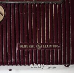 Vintage 1951 General Electric Model 610 AM Tube Radio Works Burgundy