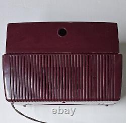 Vintage 1951 General Electric Model 610 AM Tube Radio Works Burgundy