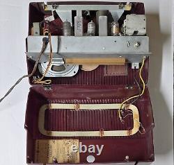 Vintage 1951 General Electric Model 610 AM Tube Radio Works Burgundy