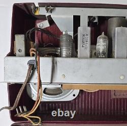 Vintage 1951 General Electric Model 610 AM Tube Radio Works Burgundy