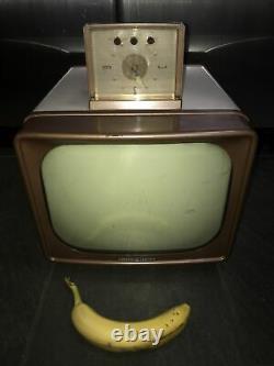 Vintage 1956 GE General Electric Portable 12 television tv alarm clock Rare