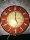 Vintage 1960's General Electric 2h26 Red/white Wall Kitchen Clock 7&frac14;diam Works