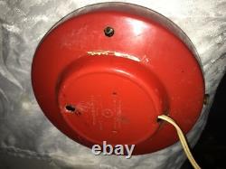 Vintage 1960's GENERAL ELECTRIC 2H26 Red/White WALL Kitchen CLOCK 7¼Diam WORKS