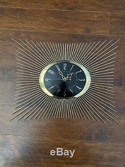 Vintage 1960's Mid Century General Electric Sunburst Starburst Clock