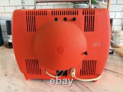 Vintage 1960s General Electric GE M112YRD 10.5 Portable B&W CRT TV Retro Red