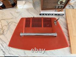 Vintage 1960s General Electric GE M112YRD 10.5 Portable B&W CRT TV Retro Red