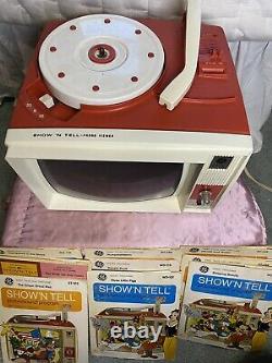 Vintage 1960s General Electric ShowN Tell Phono Viewer With 9 Records Works