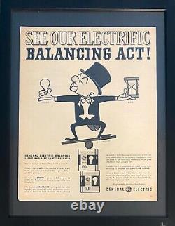 Vintage 1962 UPA Mr. Magoo General Electric Framed Magazine Ad 16x12