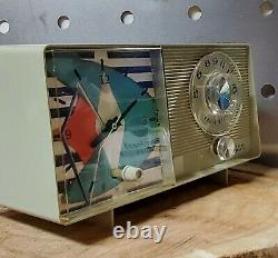 Vintage 1966 General Electric Model C4403 AM Clock radio Alarm works MCM Retro
