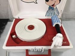 Vintage 1970's Mickey Mouse Record Player GE Youth Electronics Model 3122