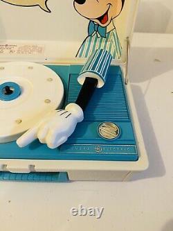Vintage 1970s Disney Mickey Record Player GE Youth Phonograph with ORIGINAL BOX