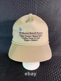 Vintage 1995 General Electric Nuclear Retrofit Projects Baseball Hat Rope Cap