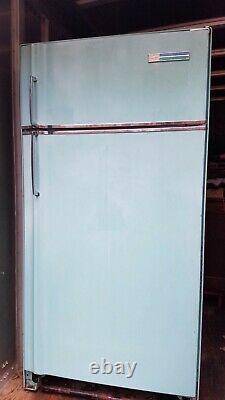 Vintage 60s AQUA Frigidaire General Electric GE Stove, Hood & Refrigerator set