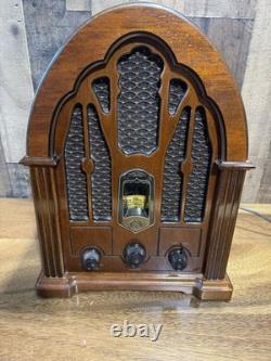 Vintage 7-4100JA General Electric Wood Cathedral 1932 Replica AM/FM Radio