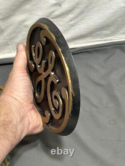 Vintage 7 diameter CAST ALUMINUM General Electric GE Plaque Sign 143508-E