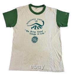 Vintage 70s GE General Electric T Shirt Dinosaur Dash 1979 Large Race Run