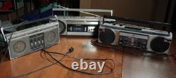Vintage 80s Boombox Radio Lot Panasonic RX-F9 General Electric 3-5623A For Parts