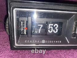 Vintage 80s General Electric GE 7-4300F Flip Alarm Clock Working Nice Condition