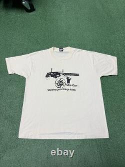 Vintage 90s General Electric GE Mini Gun Shirt Men's Size XL Beige Grunge RARE