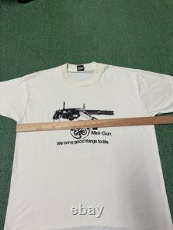 Vintage 90s General Electric GE Mini Gun Shirt Men's Size XL Beige Grunge RARE