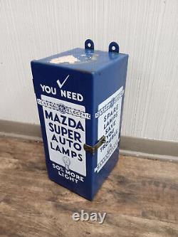Vintage Advertising Display Cabinet Mazda General Electric Auto Lamps