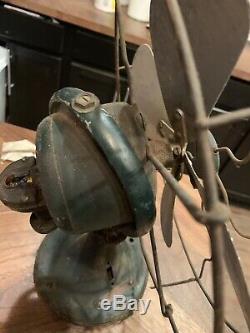 Vintage Antique General Electric GE Brass Blade Fan USED works 1920s