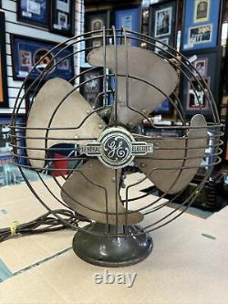 Vintage Antique General Electric Vortalex 12 Desk Fan 1930's-1940's