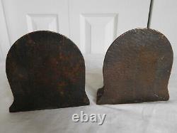 Vintage Antique Rare Pair Cast Iron GE GENERAL ELECTRIC BOOKENDS G E advertising