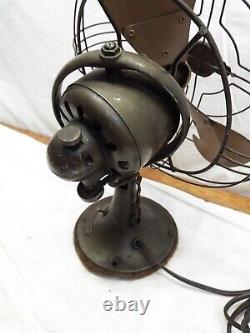 Vintage Art Deco 1940 General Electric GE Vortalex Oscillating Desk Fan 8 FM9V1