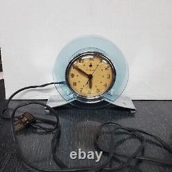 Vintage Art Deco 1940s General Electric Blue Rapture Clock Model #3H160