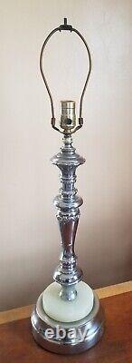 Vintage Art Deco Chrome Table Lamp General Electric 1930s 40s Hollywood Regency