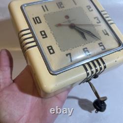 Vintage Art Deco Ge General Electric Working Electric Metal Wall Clock #2hio